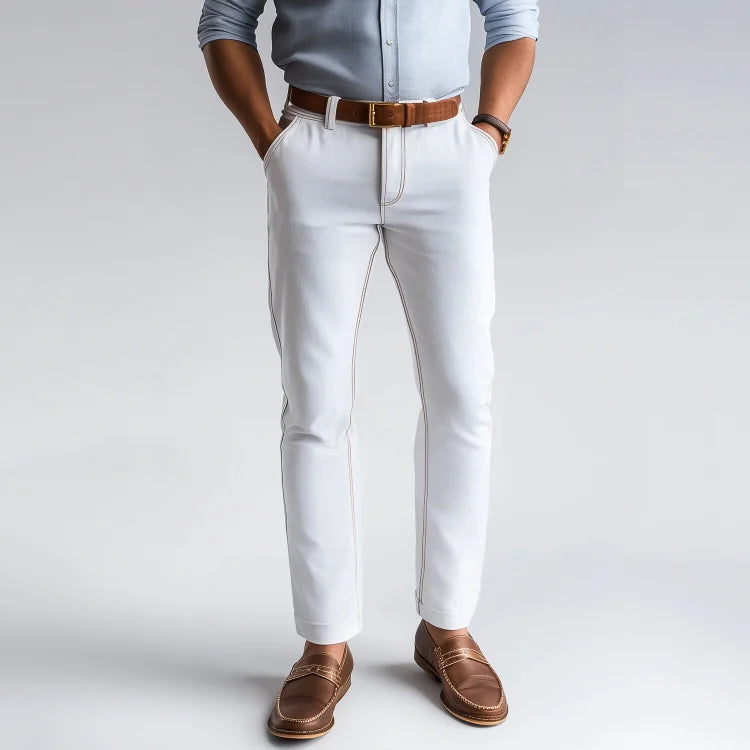 Prestique's Straight-Leg Denim Jeans – White