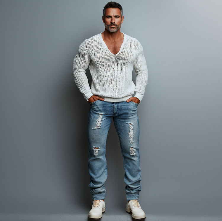 Prestique's Knit V-Neck Sweater