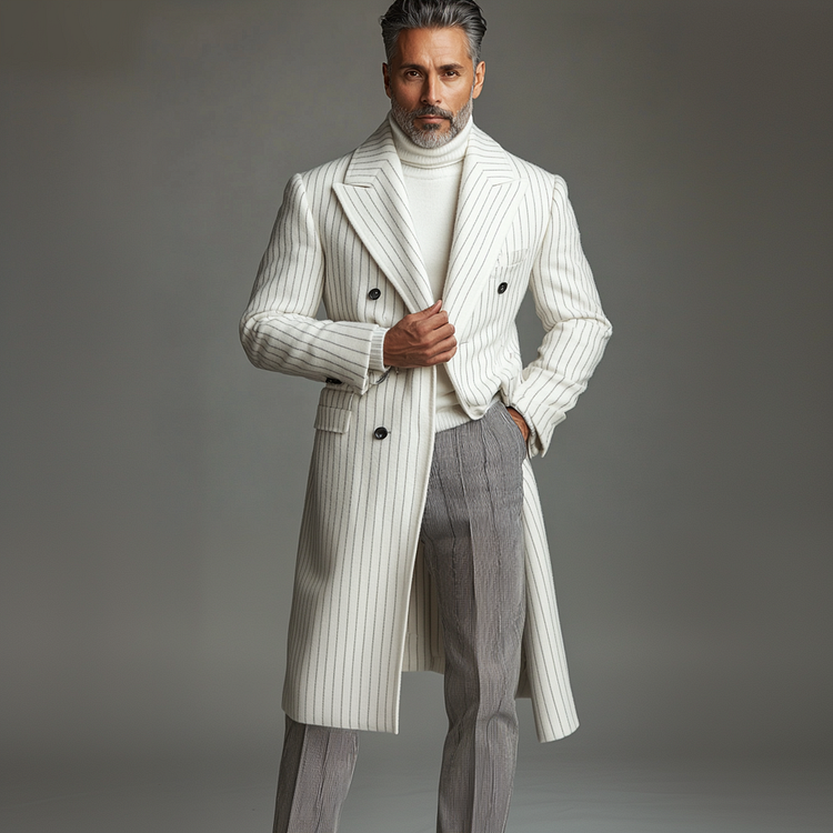 Prestique's Langford Striped Overcoat