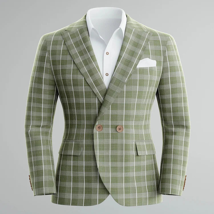 Prestique's Plaid Double-Breasted Blazer