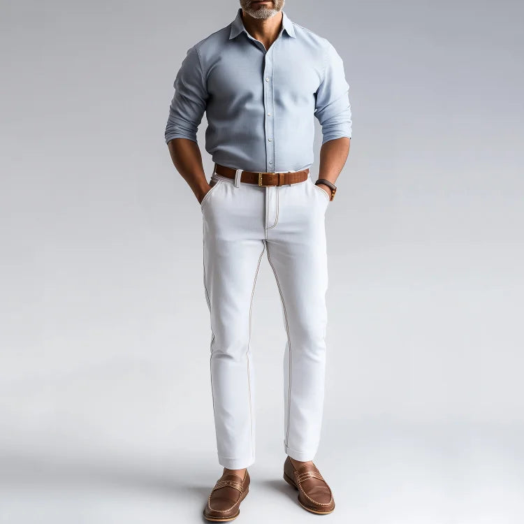 Prestique's Straight-Leg Denim Jeans – White