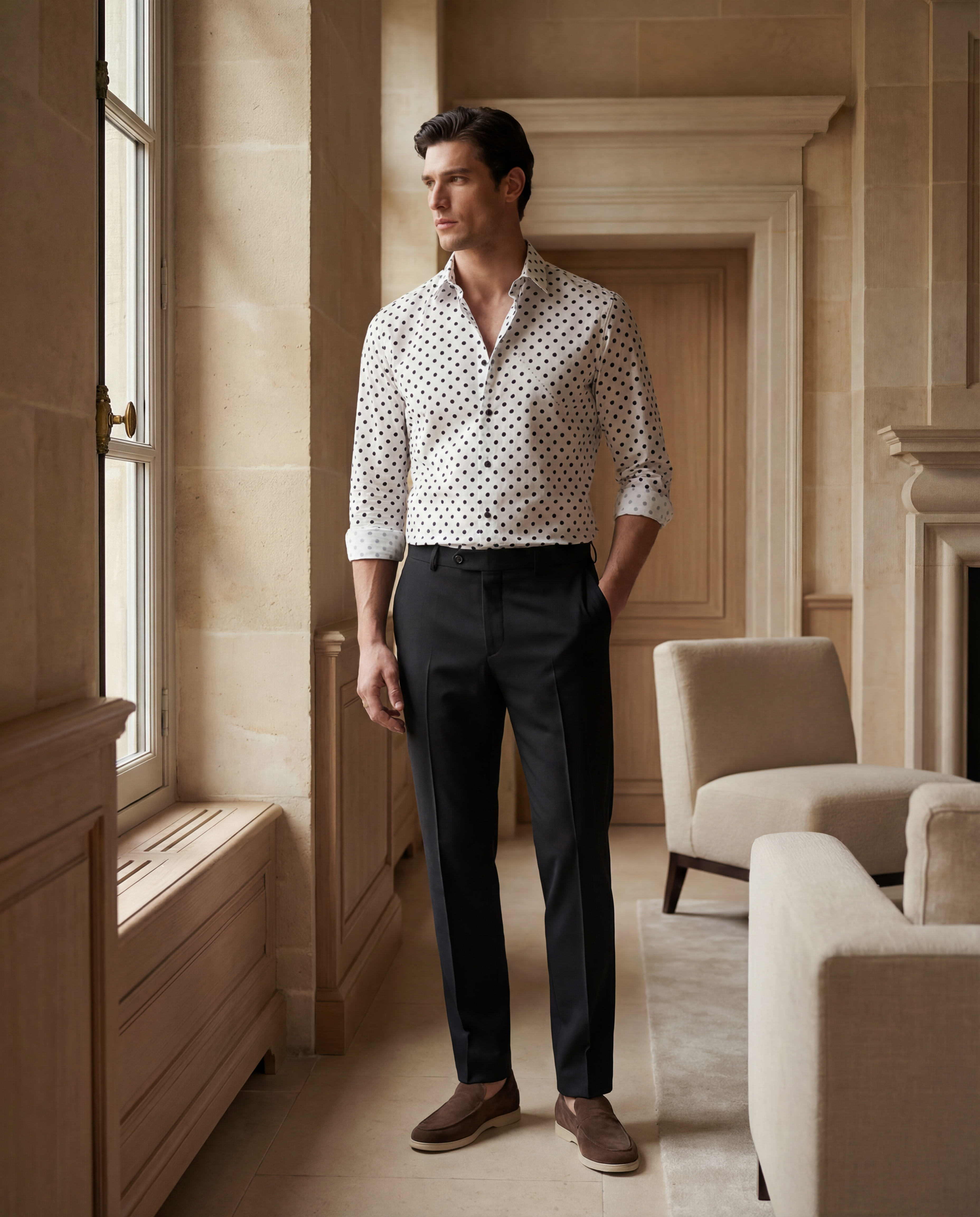 Polka Dot Shirt - White