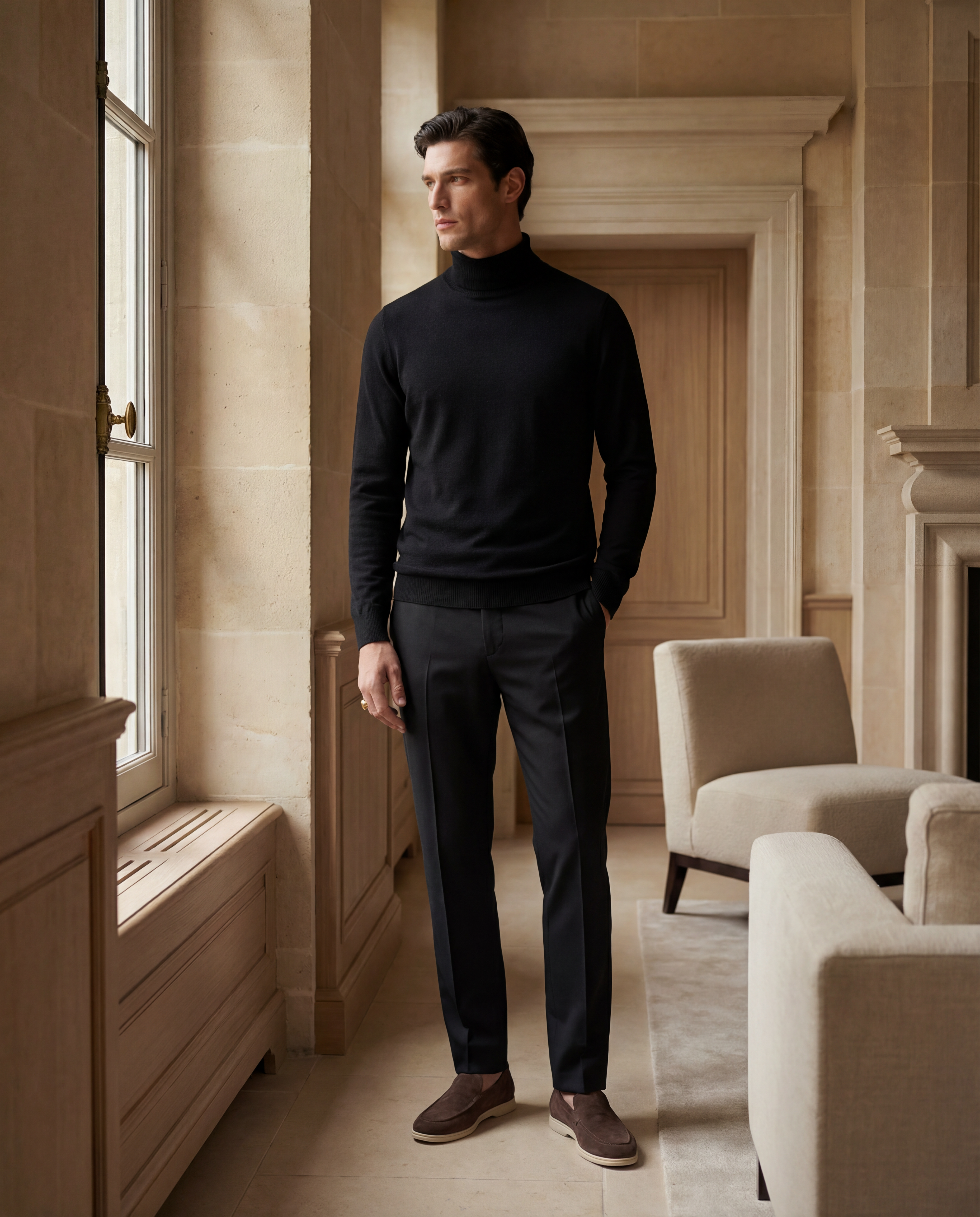 Wool Turtleneck - Black