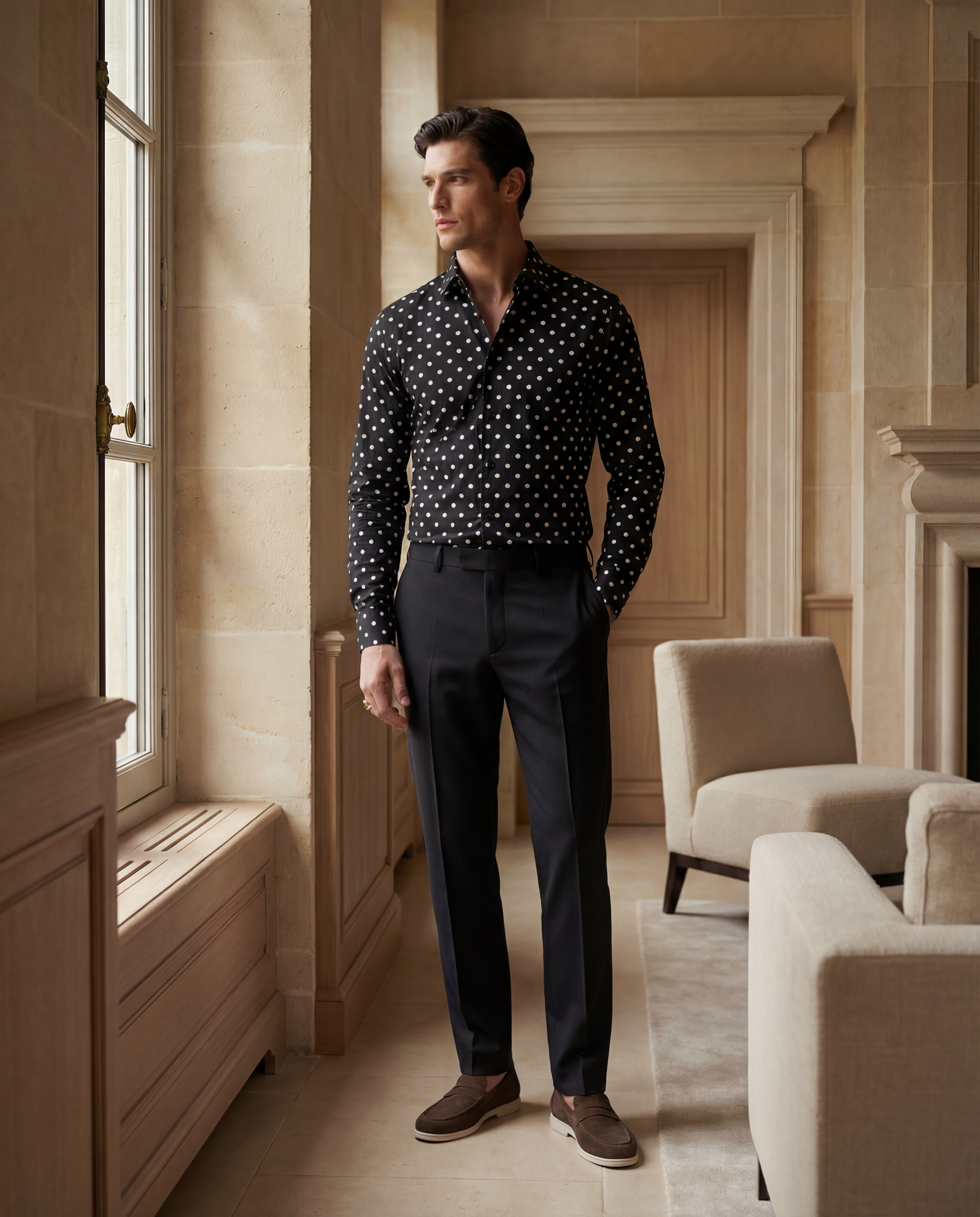 Polka Dot Shirt - Black