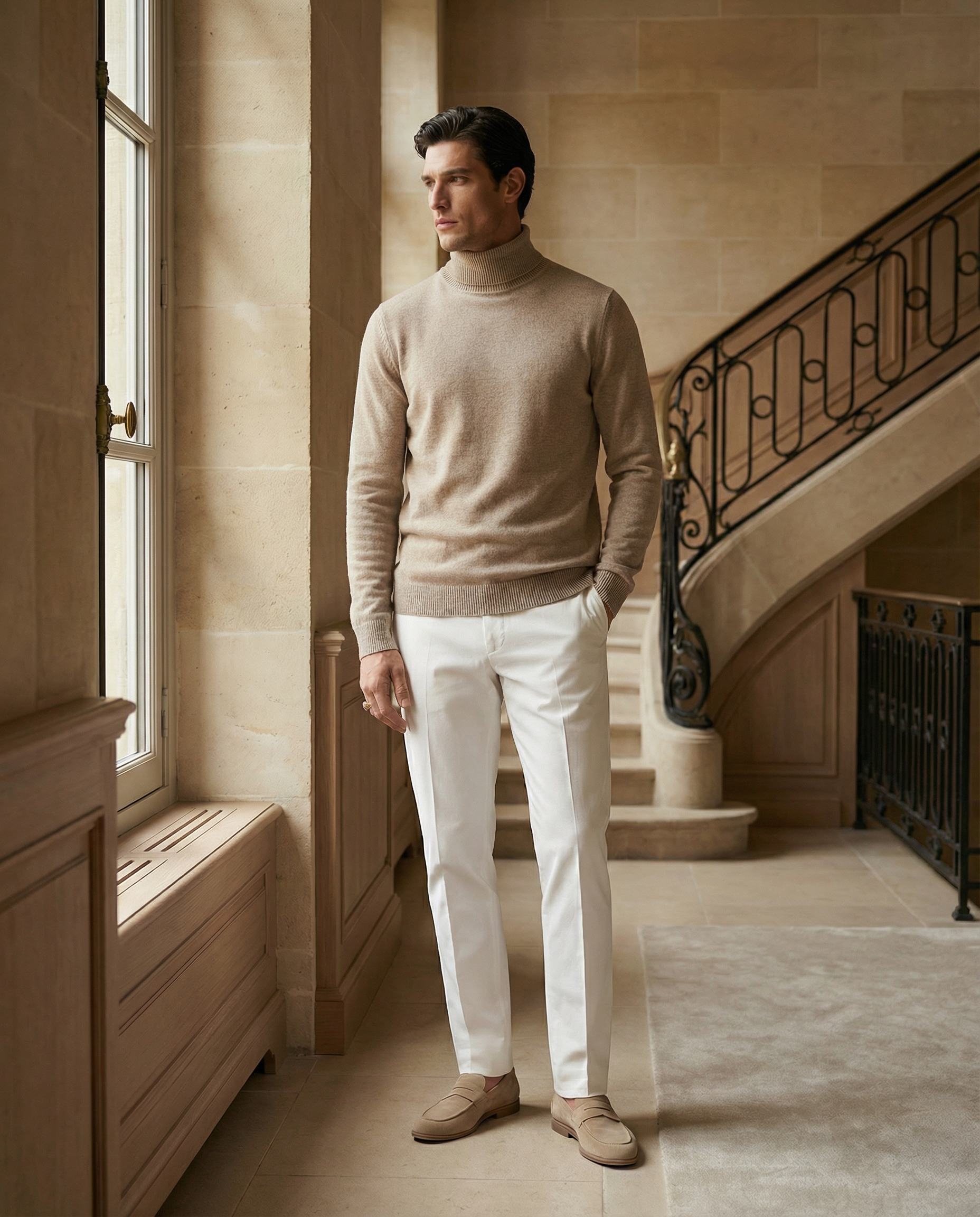 Wool Turtleneck - Beige