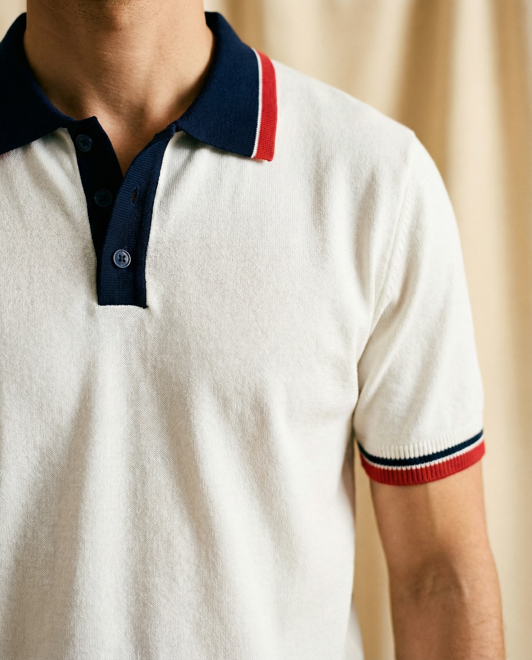Contrast Knit Polo