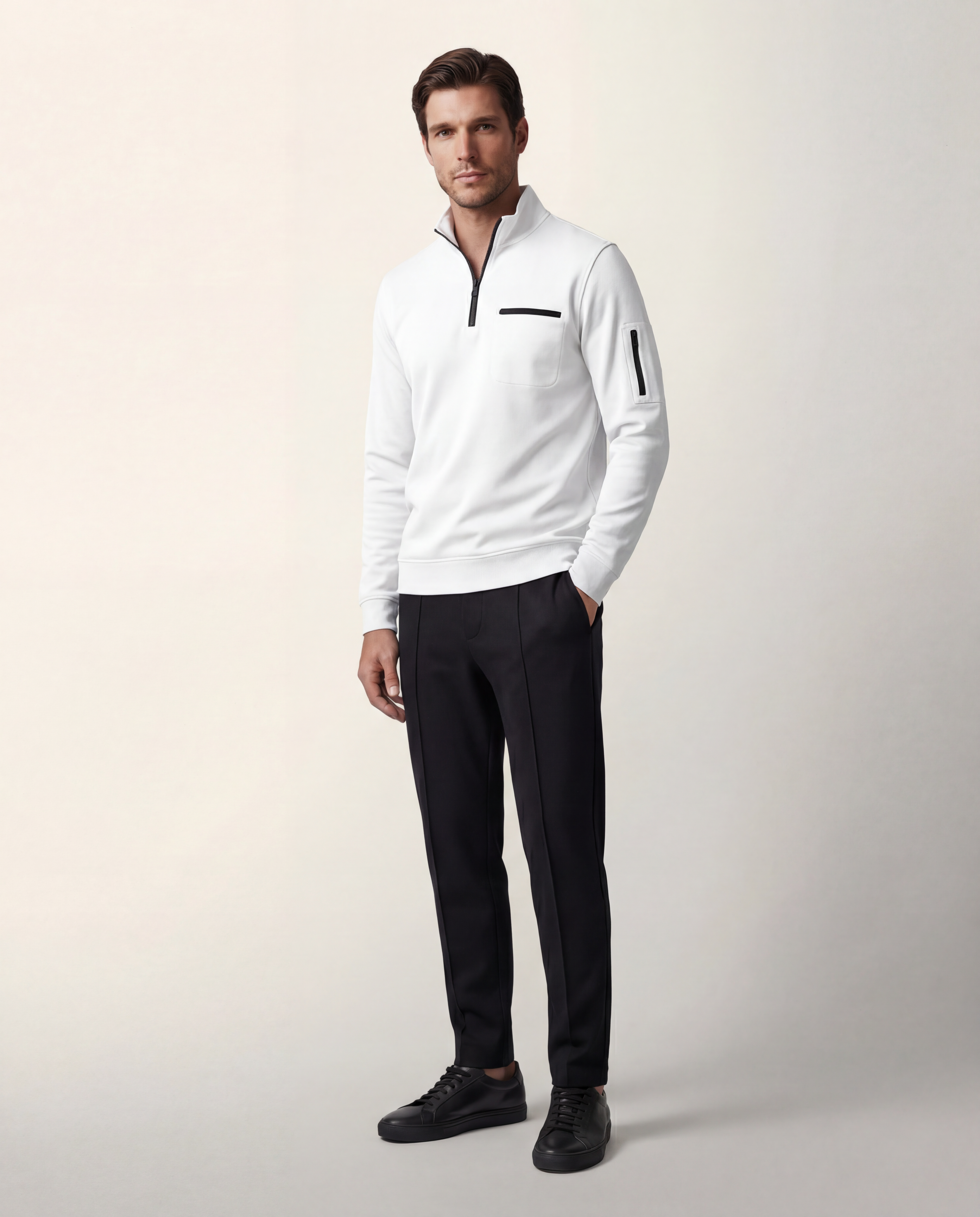 Serano Long Sleeve Zip Polo