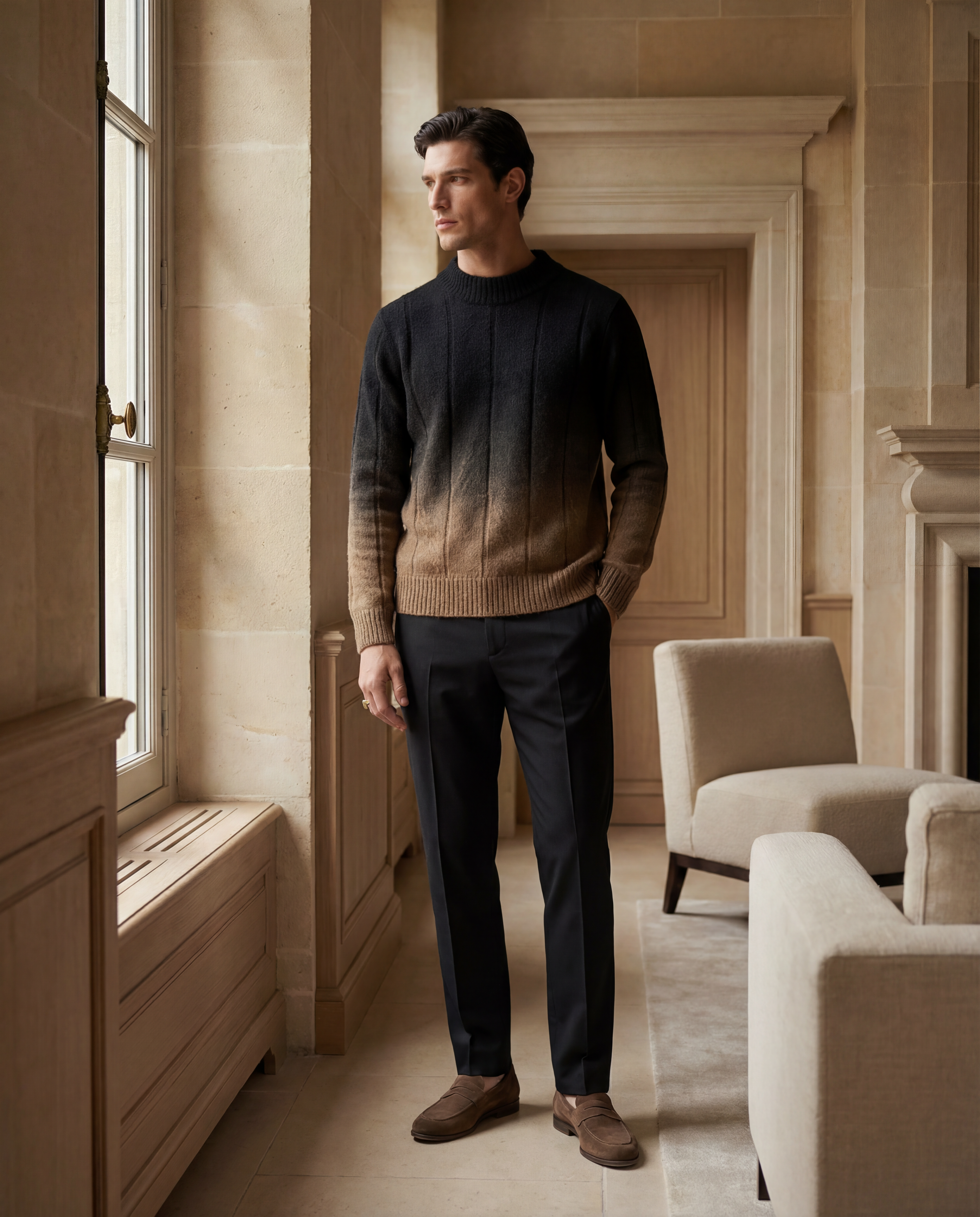 Ombré Crewneck - Mocha Eclipse