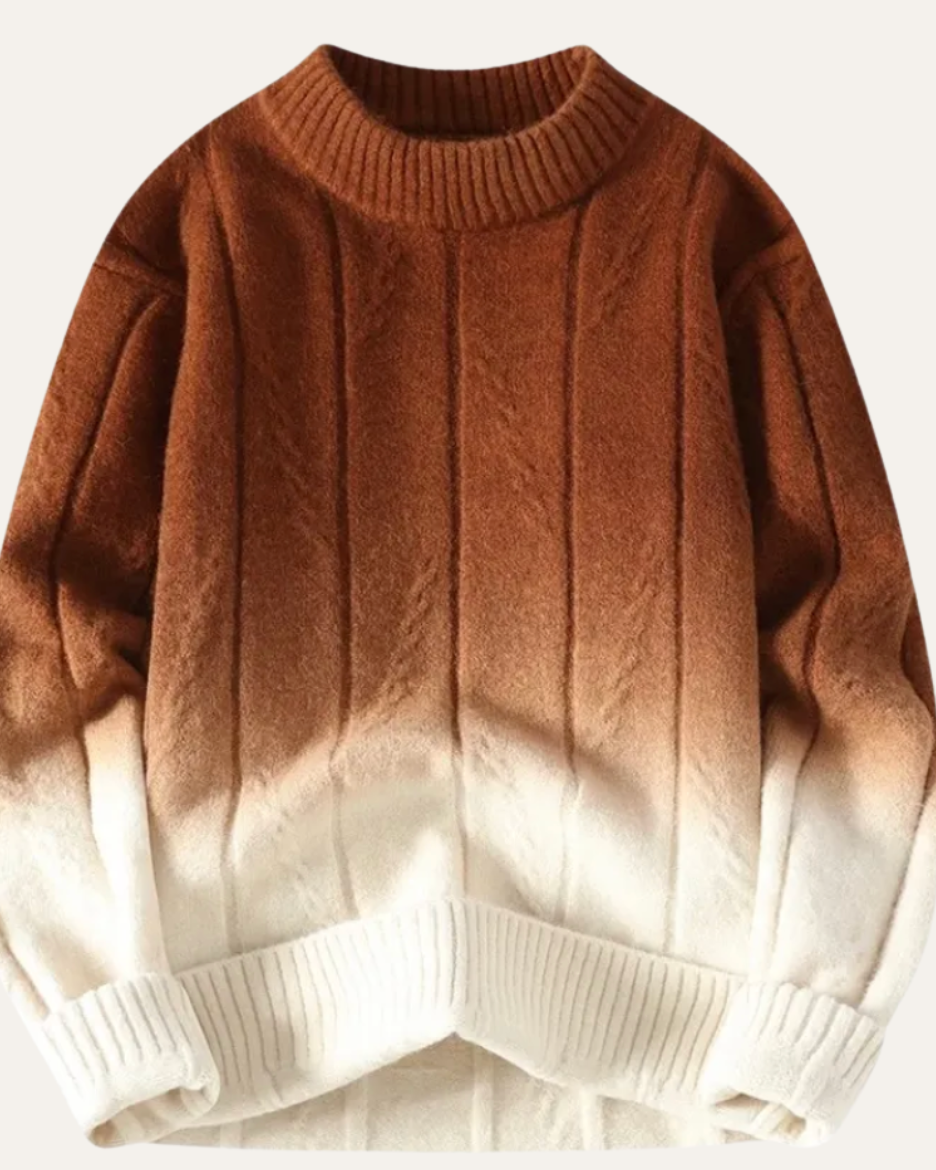 Ombré Crewneck - Espresso Cream