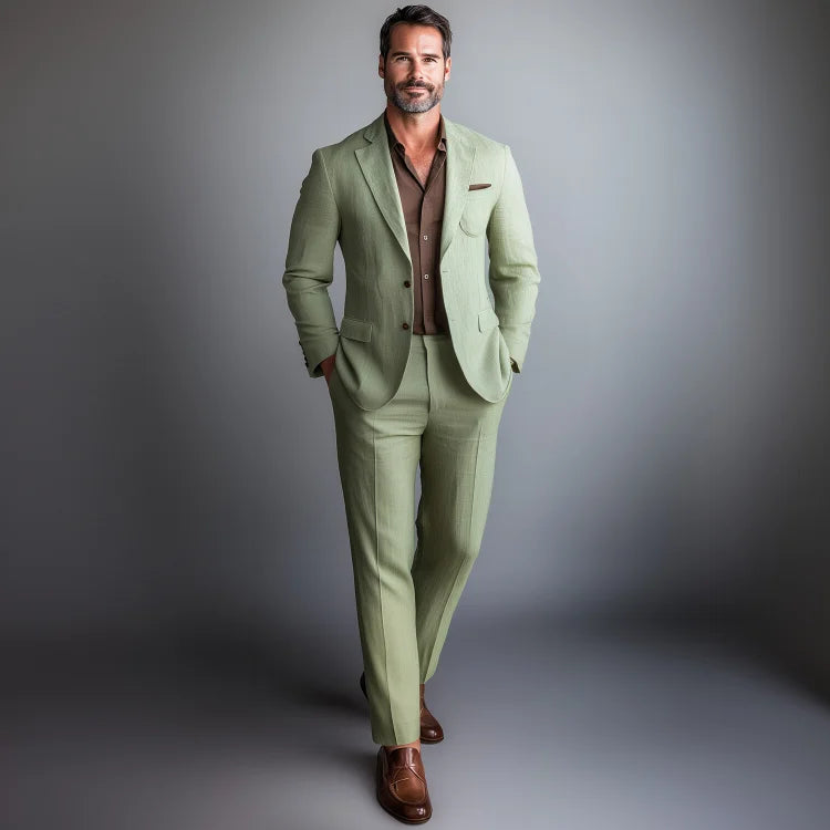 Caelen Suit Trousers – Sage Green