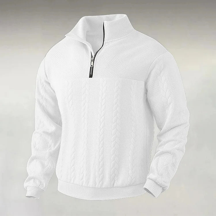 Jacquard Knit Half-Zip Sweatshirt