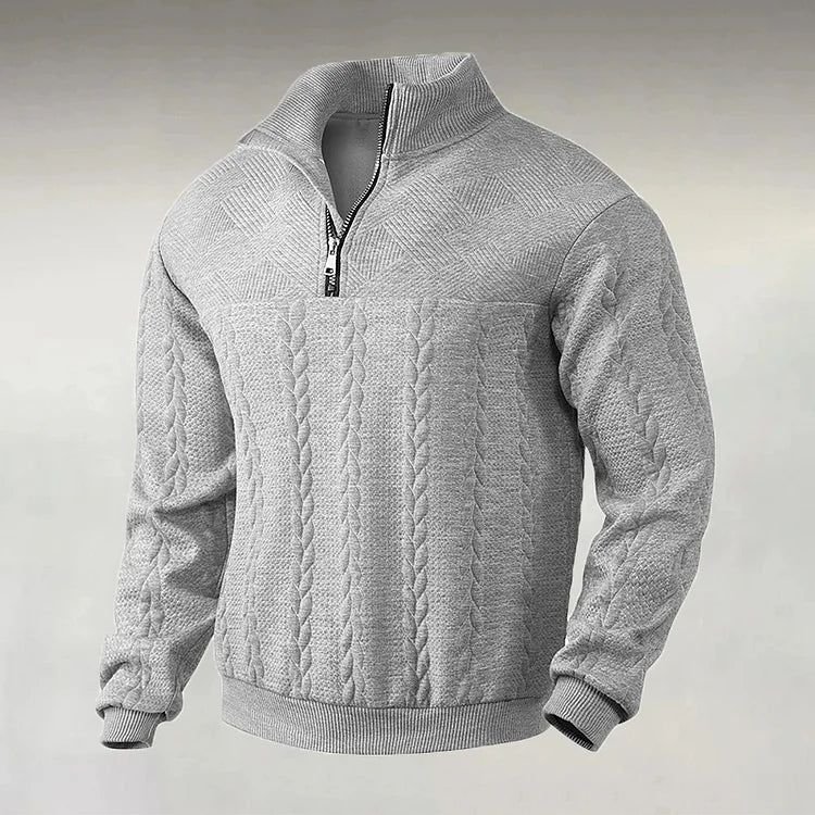Jacquard Knit Half-Zip Sweatshirt