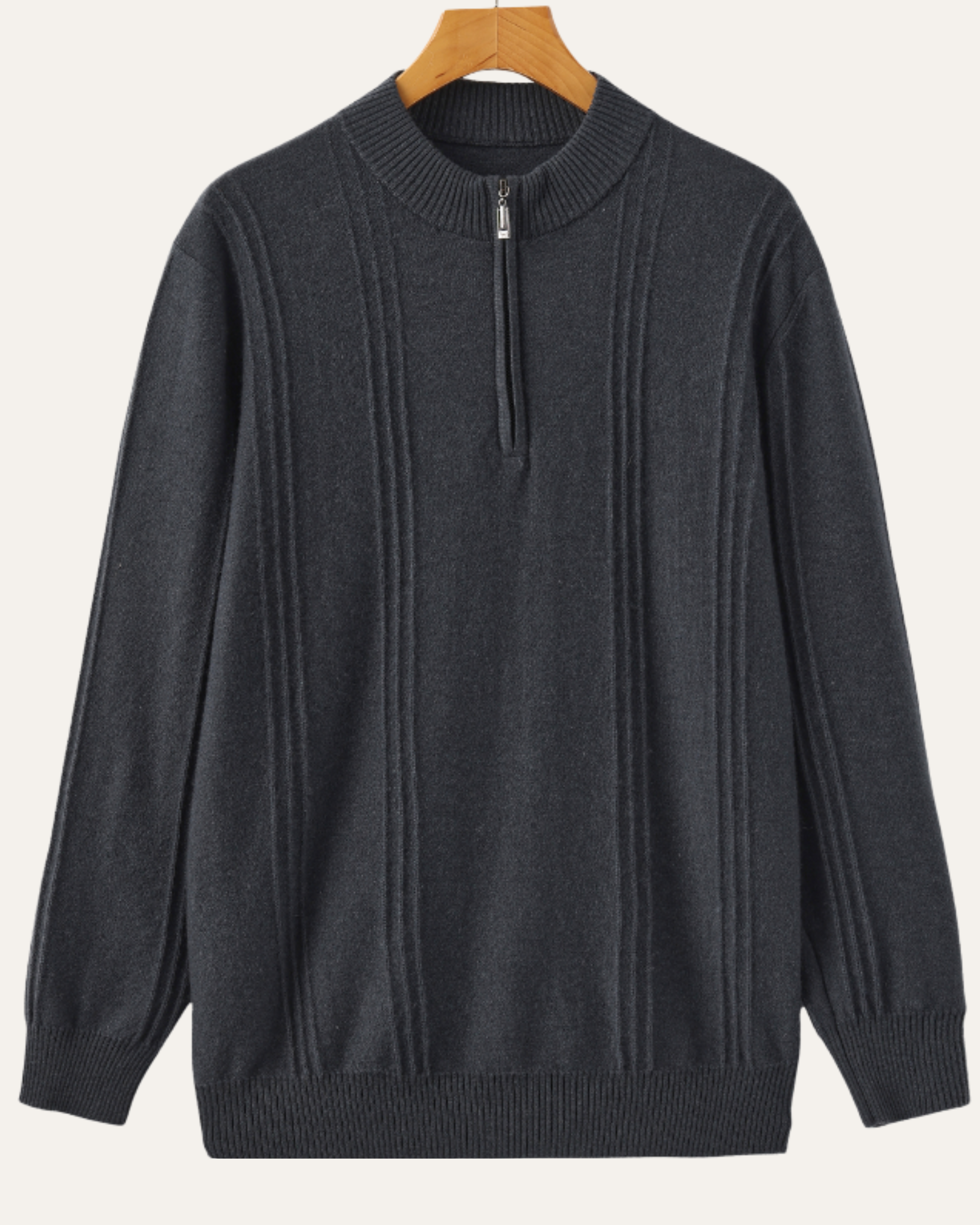 Novara Cashmere Zip - Dark Gray
