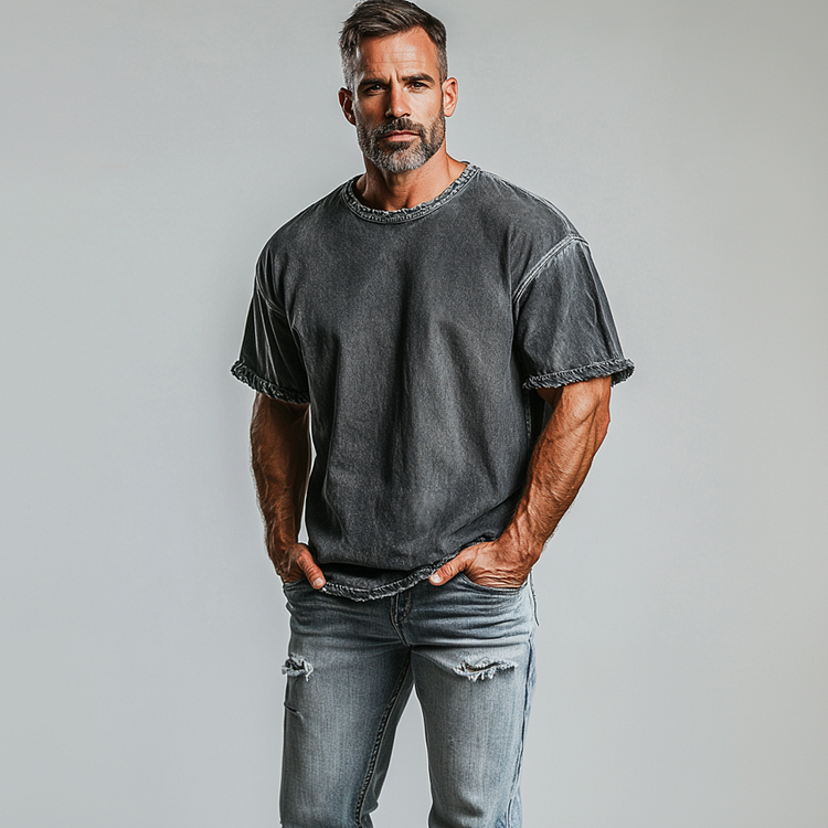 Prestique's Camden Raw Edge Denim Tee