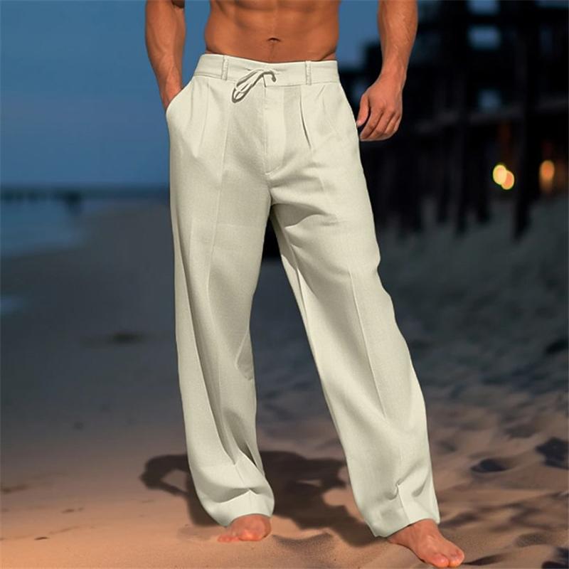 Linen Solid Color Pants