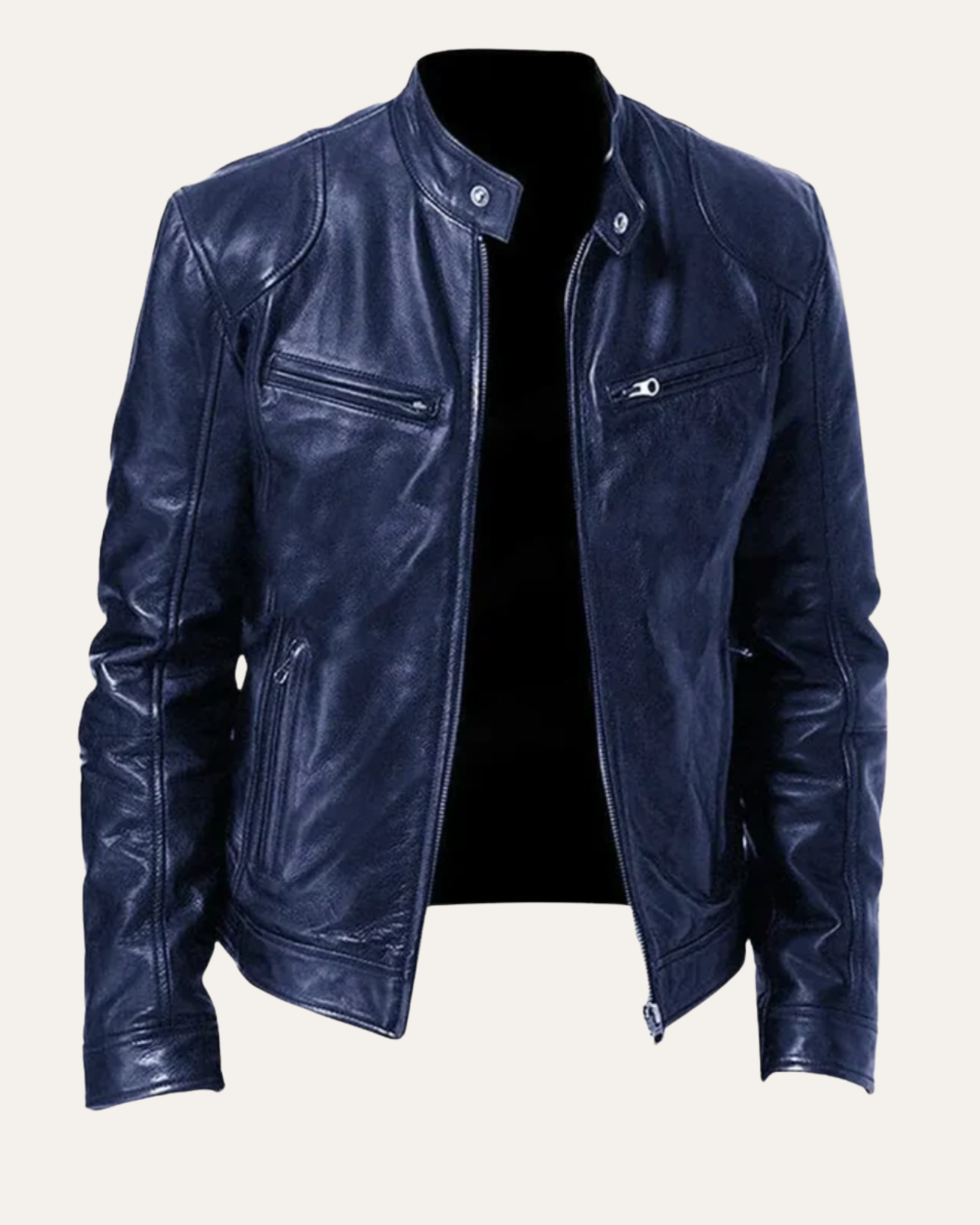 Heritage Leather Jacket - Midnight Navy