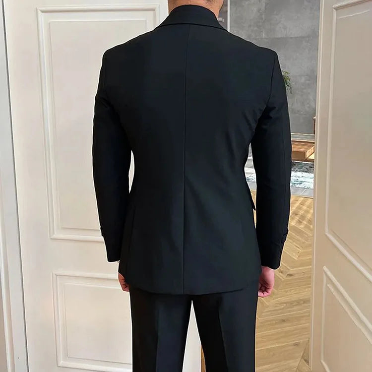 Men's Vintage Buckle Decor Long Sleeve Blazer