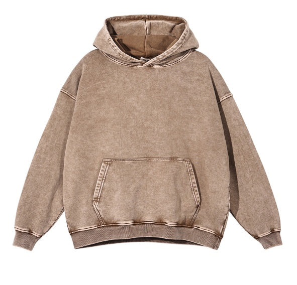 Prestique's Montclair Acid-Wash Hoodie - Sandstone Beige