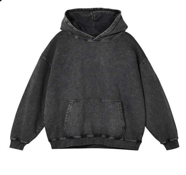 Prestique's Montclair Acid-Wash Hoodie - Charcoal Black