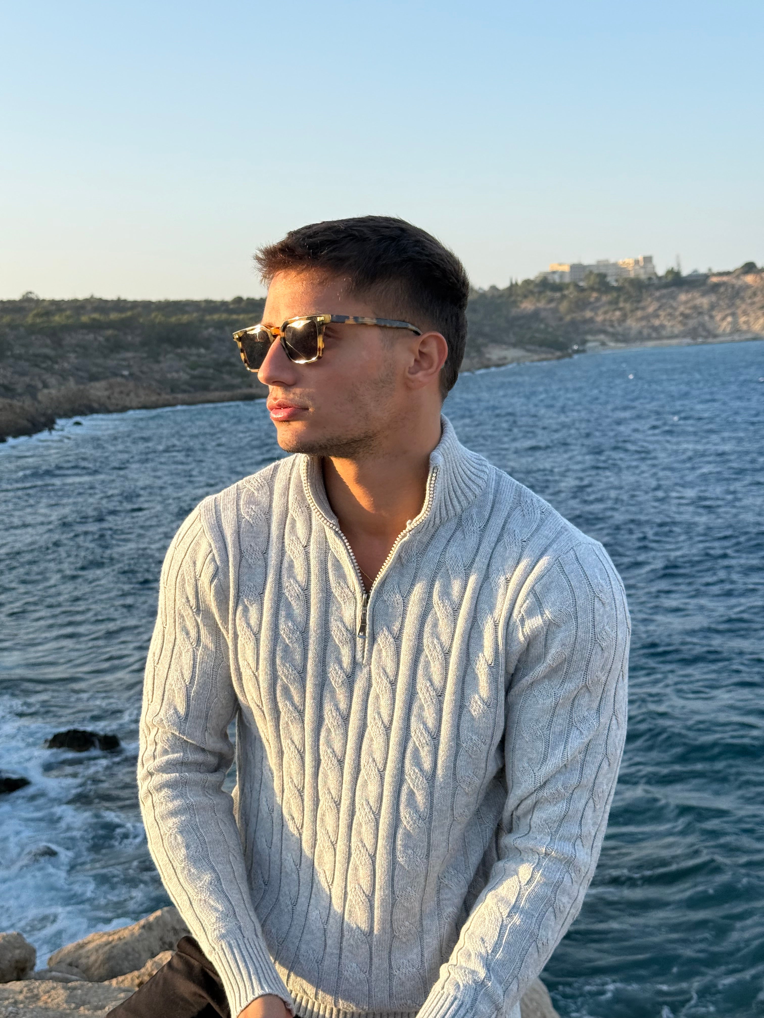 Lavenir Cotton Zip Cardigan