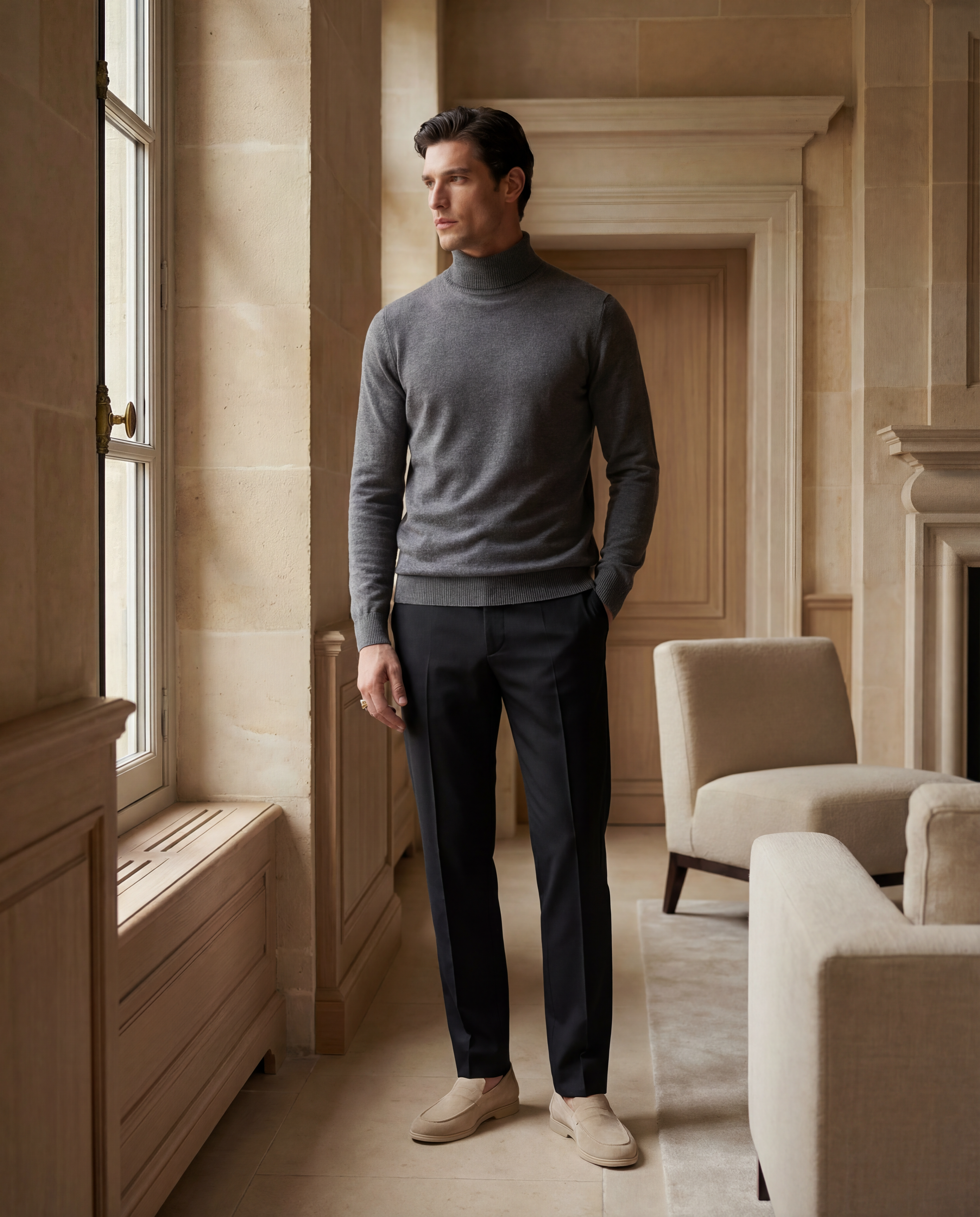 Wool Turtleneck - Gray
