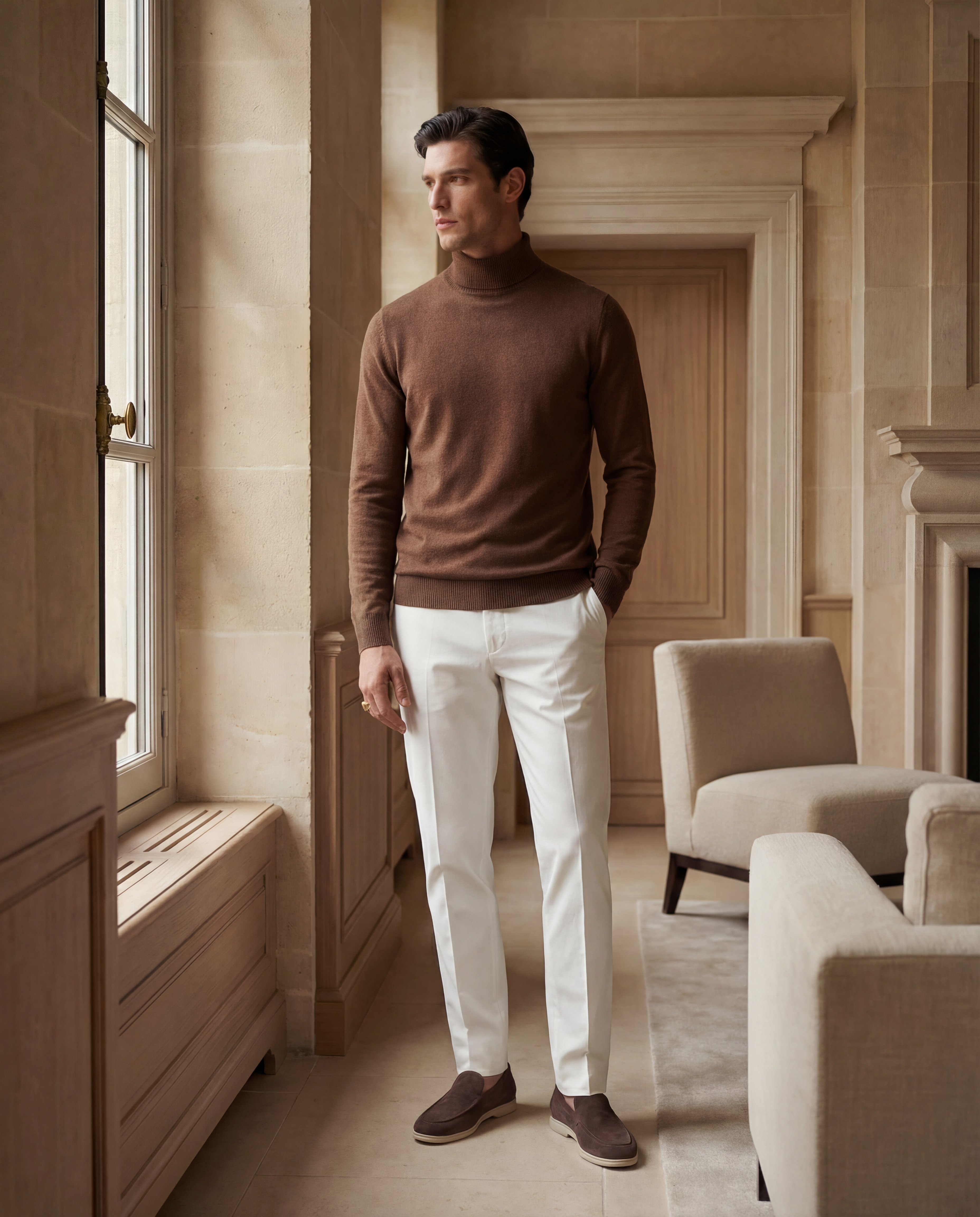 Wool Turtleneck - Brown