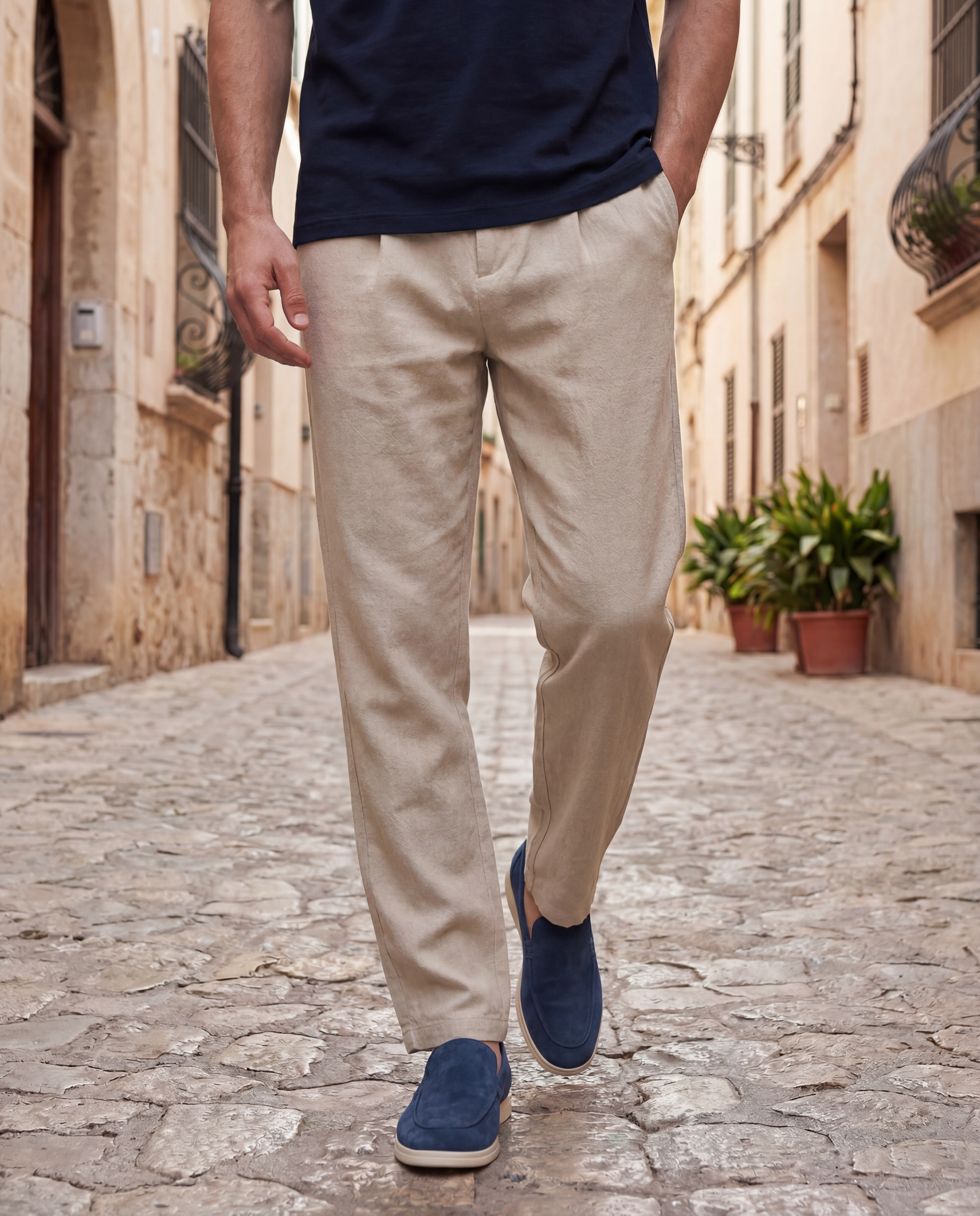 Sorrento Jacquard Pants - Beige