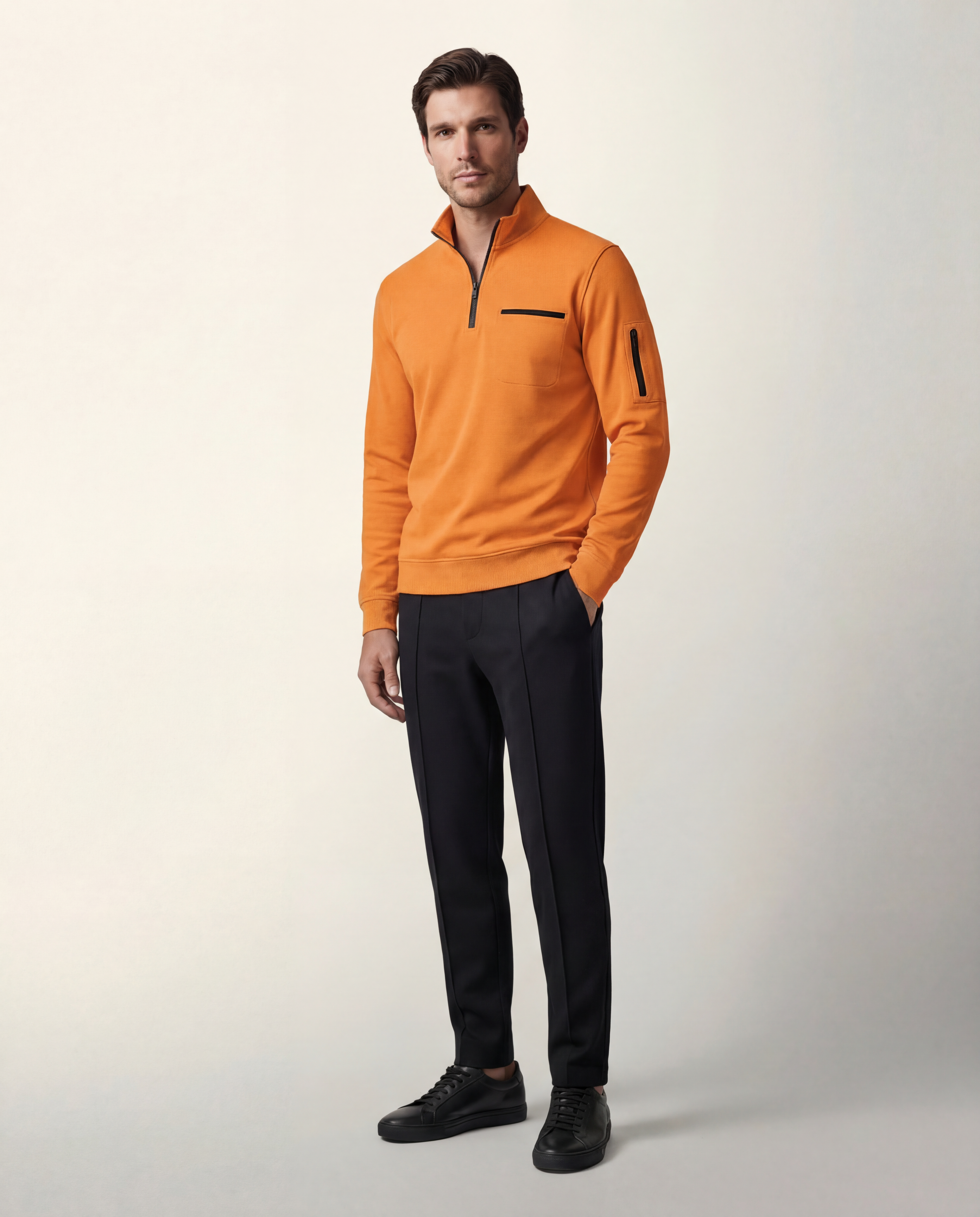 Serano Long Sleeve Zip Polo