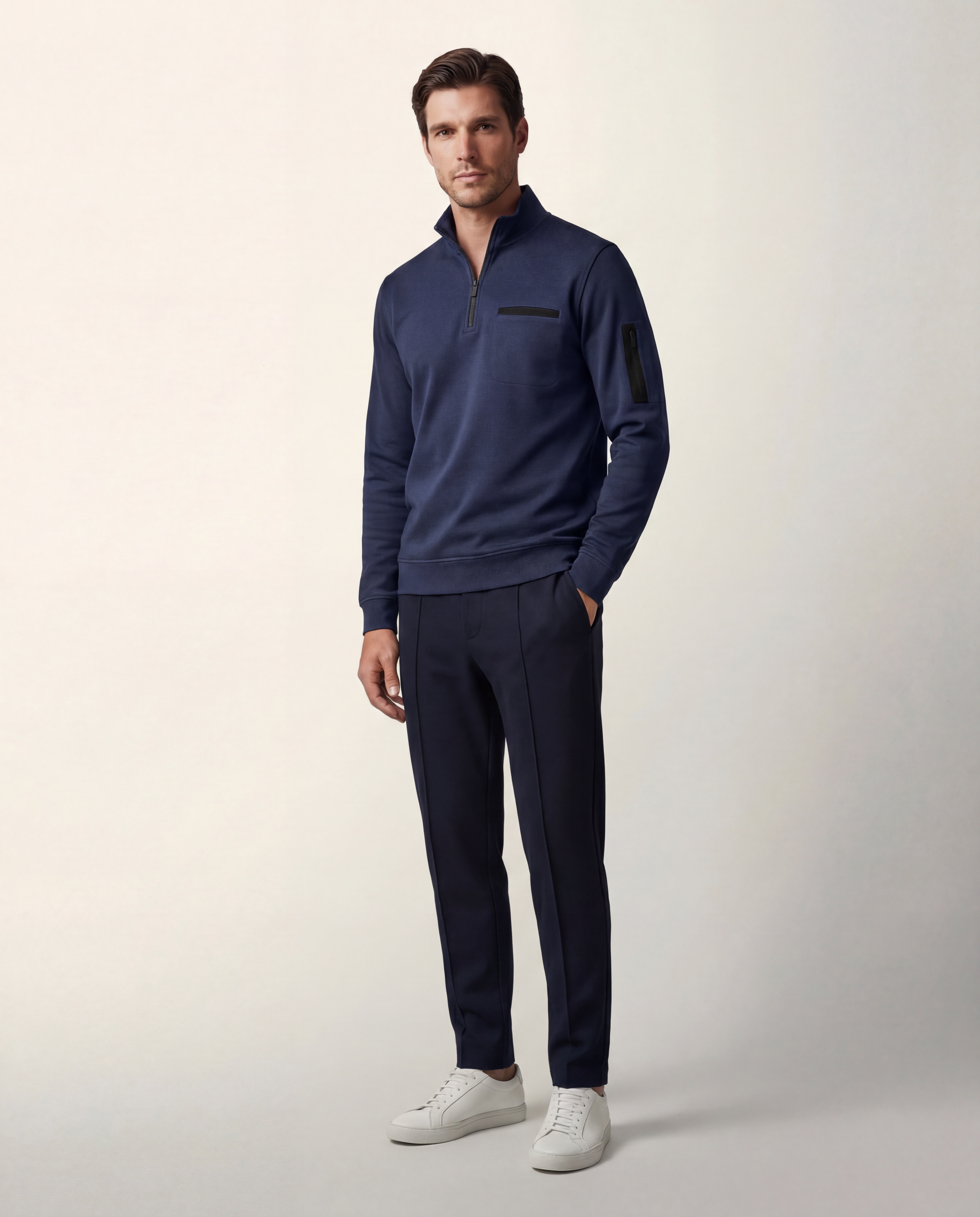 Serano Long Sleeve Zip Polo