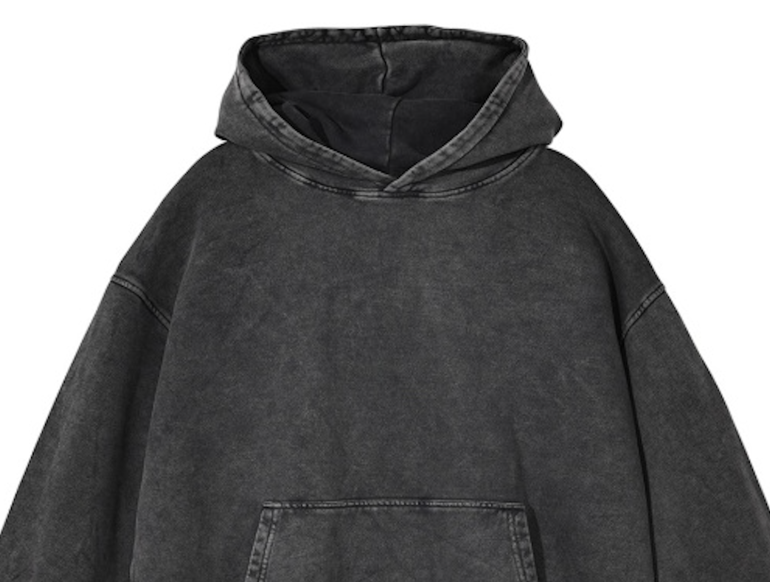 Prestique's Montclair Acid-Wash Hoodie - Charcoal Black