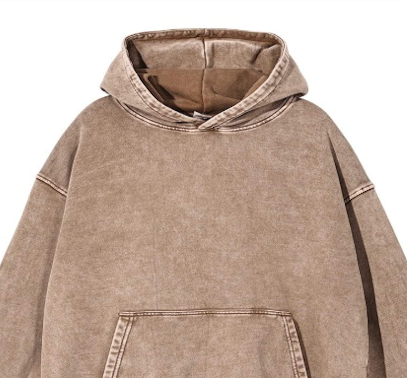 Prestique's Montclair Acid-Wash Hoodie - Sandstone Beige