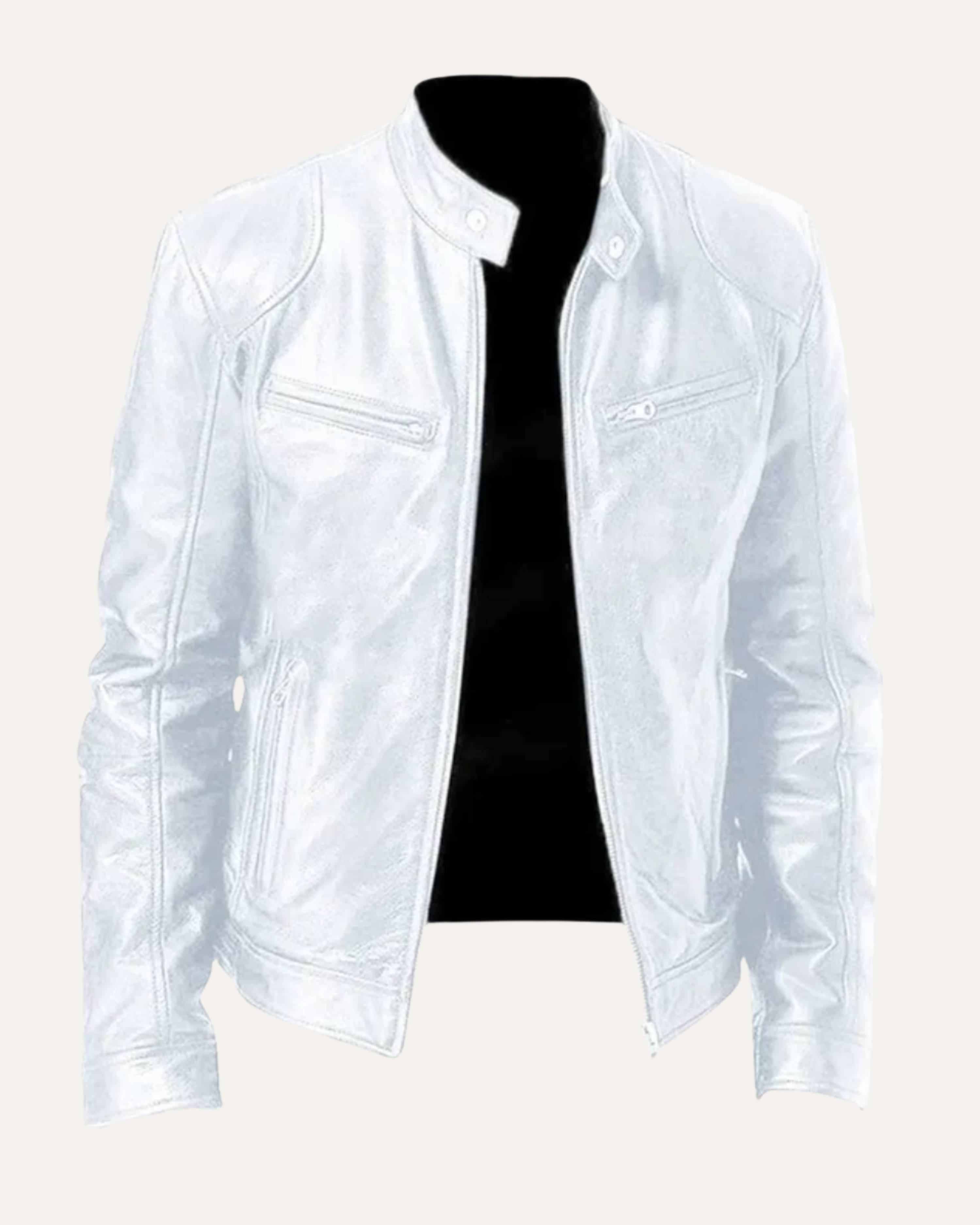 Heritage Leather Jacket - Ivory